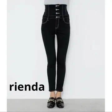 rienda 가죽 포켓 스키니 데님 블랙 25 리엔다 당일 발송