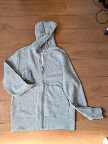 Champion 그레이 풀 집업 후드티 M