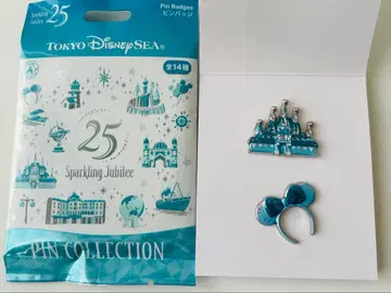 핀 배지 2개 도쿄디즈니씨 25주년 스파클링 쥬빌리