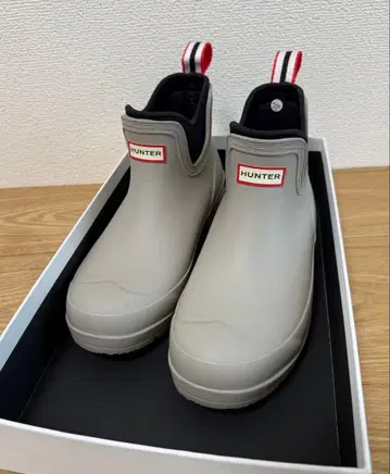 HUNTER 그레이 레인부츠 숏