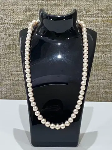 진주 펄 목걸이 화이트 꽃 모양 클래스프 TO.2180