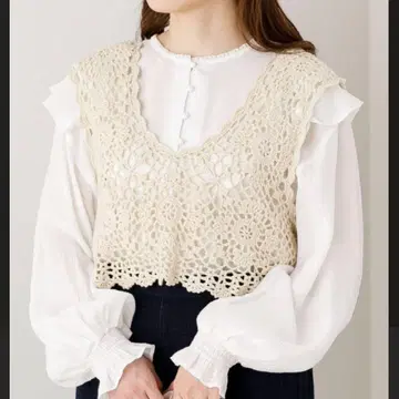 코바늘 백 리본 뷔스티에
