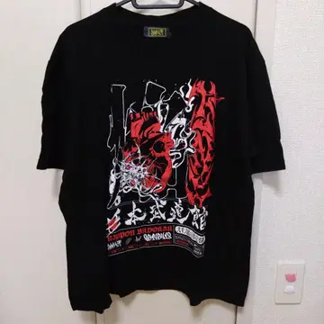 흠집 불꽃 일본 무도관 T셔츠 DAMAGE 라이브 V계 KIZU