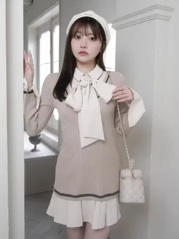 LIP SERVICE 셔츠 도킹 플리츠 원피스