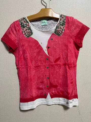 Paul Smith 빨간색 꽃무늬 카라 부착 T셔츠