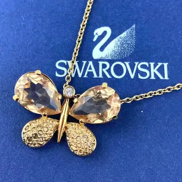 스와로브스키 목걸이 버터플라이 큐빅 골드