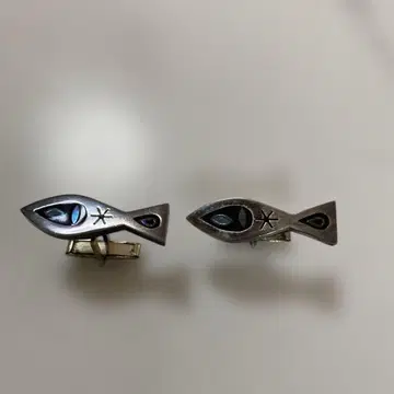 멕시칸 주얼리 터콰이즈 물고기 모티브 실버 커프스