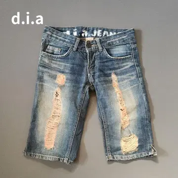 [ d.i.a ] 헤이세이 레트로 데미지 가공 데님