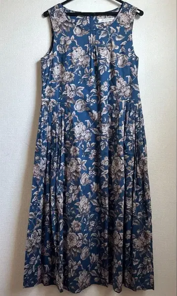 JaneMarple 꽃무늬 슬리브리스 롱 원피스