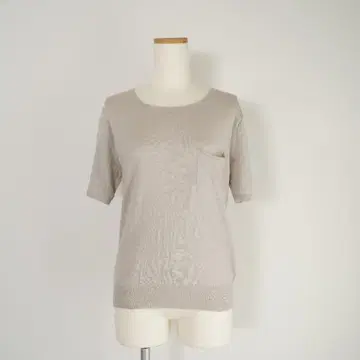 MARGARET HOWELL 린넨 코튼 반팔 니트 상의