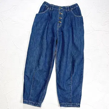 츠무구 코튼 린넨 벌룬 테이퍼드 데님 팬츠 입체감 일본제