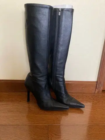 DIANA 천연 가죽 핑힐 롱 부츠