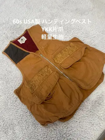 빈티지 60s USA제 헌팅 베스트 YKK 외날개 경량 원단
