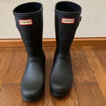 HUNTER 블랙 레인부츠 UK 6