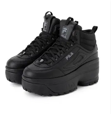 [ 새상품 ] FILA 하이컷 플랫폼 스니커즈 블랙 [ 24.0 ]