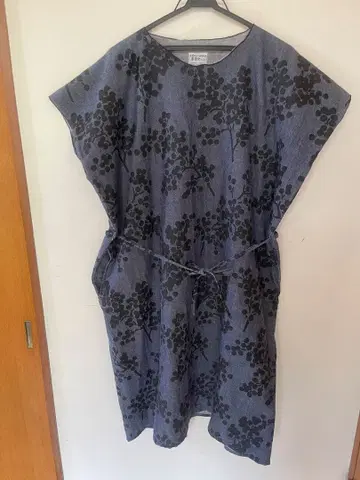 SOU 소우소우 간두의 린넨 직사각형 의상 난텐 패턴