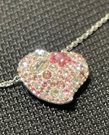 SWAROVSKI 스와로브스키 하트 목걸이 핑크