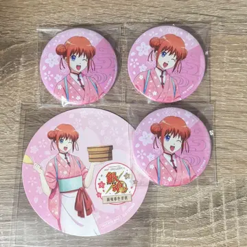 은혼 카구라 춘색다방 and GALLERY 캔뱃지 3개 특전 코스터