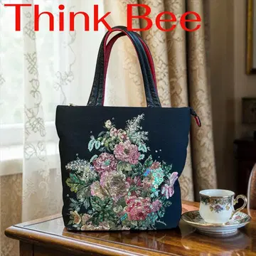 Think Bee 싱크비 꽃무늬 자수 핸드백