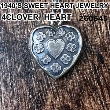 스위트하트 주얼리 클로버 실버 빈티지 목걸이 네잎클로버