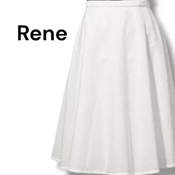 Rene 르네 플레어 스커트 화이트 일본제 고급 귀여운 34S