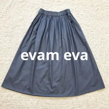 [ evam eva ] 에붐에바 코튼 개더 스커트 플레어