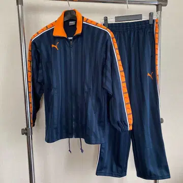 [ 새상품급 ] PUMA 푸마 저리 상하의 세트 (네이비 x 오렌지)