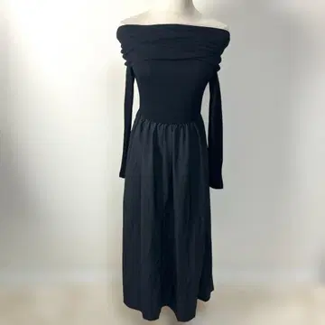 HOLIDAY&HOLIDAY 오프숄더 립 도킹 원피스 블랙 M