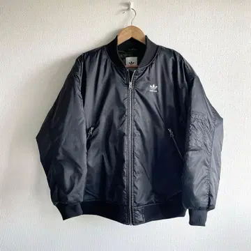 컨디션 최상 아디다스 오리지널스 여성용 롱 봄버 자켓 L