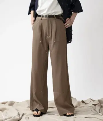 selle glant 더블니 슬랙스 팬츠