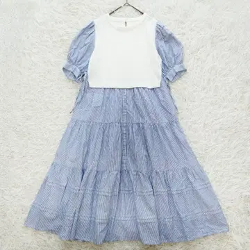 새상품급 아푸와이저 리셰 도킹 원피스 레이어드 스타일 스트라이프