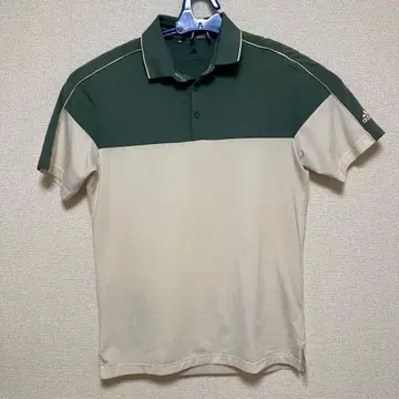 아디다스 골프 바이컬러 피케 셔츠 그린 x 화이트 남성용 J/M