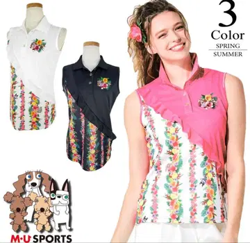 M-U SPORTS 플라워 프린트 슬리브리스 셔츠