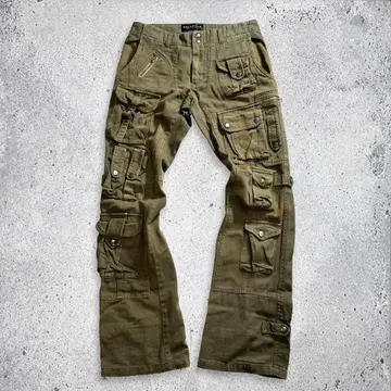 00s 아카이브 페이디드 데님 카고 진 y2k