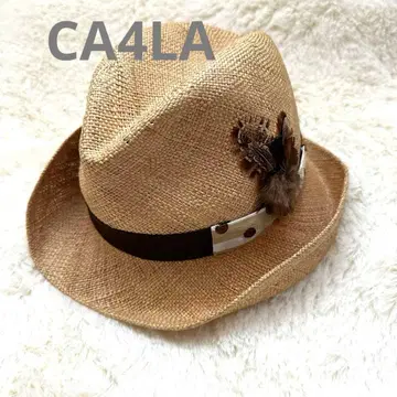 CA4LA 깃털 달린 밀짚모자