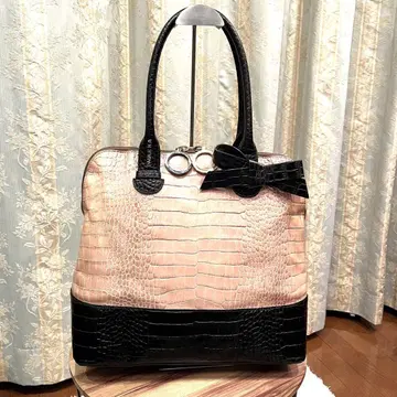 레어 PAULE KA 폴카 토트백 악어 엠보싱 가죽 숄더