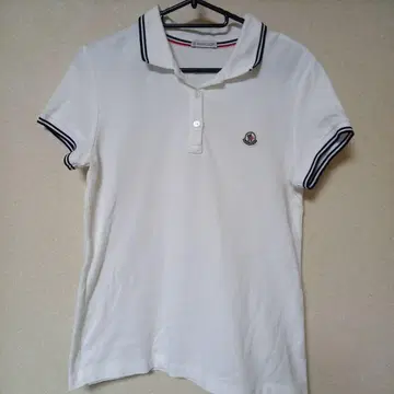 MONCLER 화이트 피케 셔츠 반팔