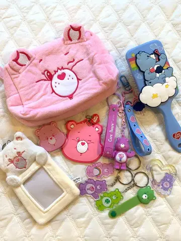 케어베어 잡화 세트 파우치 트레이딩 카드 케이스 거울