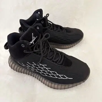 블랙 스니커즈 남성용 여성용 하이컷 자수 망사 경량 25cm