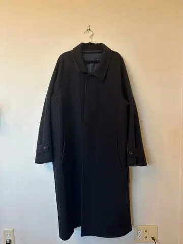 네이비 체스터 코트 울 혼방