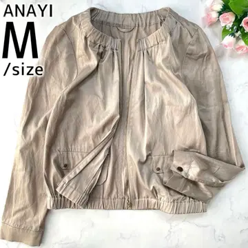 아나이 ANAYI 노카라 자켓 블루종 베이지 M사이즈