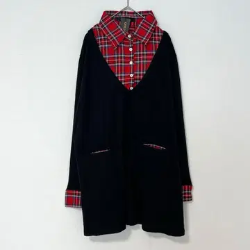 택 포함 새상품 골드재팬 튜닉 체크 무늬 XXXL 4L