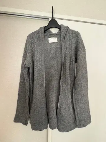 야스히로 미하라 남성용 울 니트 후드티 그레이 M 사이즈