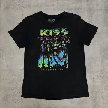 KISS 키스 밴드 티셔츠 반팔티 블랙 L 페이드