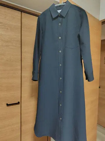 다크 그레이 셔츠 원피스 긴팔