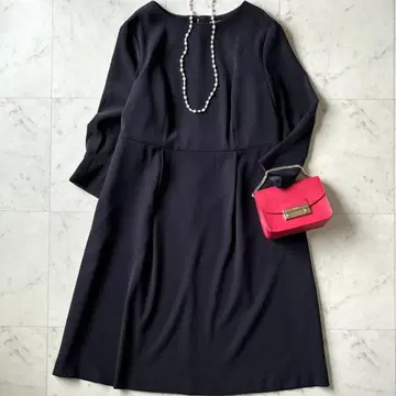 새상품급 23구 크루넥 롱 원피스 44 빅 사이즈 8분 소매 일본제