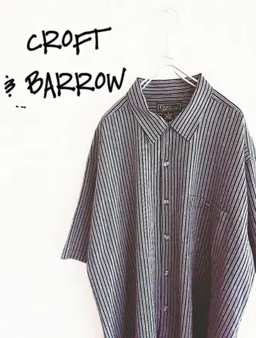 D220405 CROFT & BARROW 스트라이프 반팔 셔츠