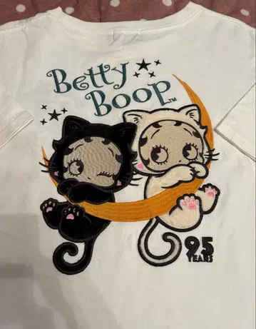 nevermind 티셔츠 베티 붑 자수 고양이