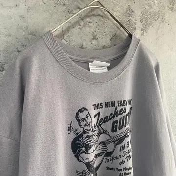 헤인즈 USA 구제 의류 기타 프린트 디자인T셔츠 반팔 그레이 L 사이즈