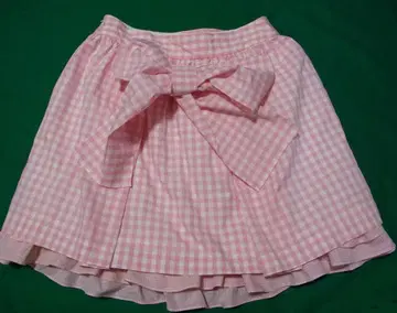 깅엄 체크 스커트 핑크 Jane Marple